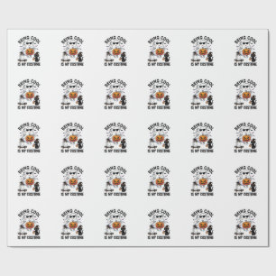 Being Cool Is Costume Halloween Ghost Pumpkin Cat_ Wrapping Paper