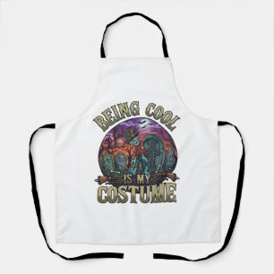 Being Cool Is Costume Halloween Zombie Graveyard_1 Apron