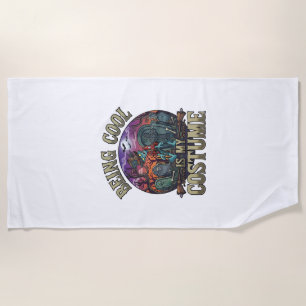 Being Cool Is Costume Halloween Zombie Graveyard_1 Beach Towel
