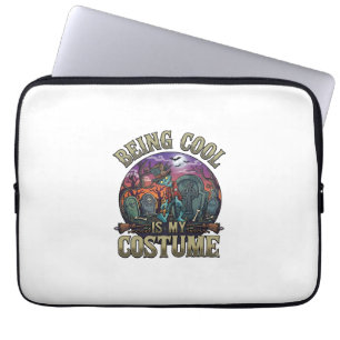 Being Cool Is Costume Halloween Zombie Graveyard_1 Laptop Sleeve