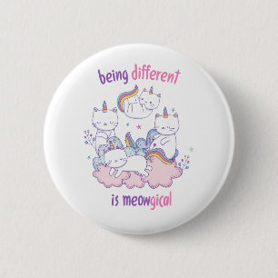 Being different is meowgical Funny unicorn cat 6 Cm Round Badge