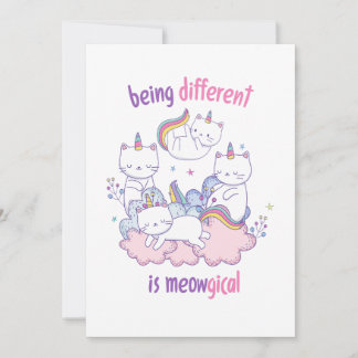 Being different is meowgical Funny unicorn cat Holiday Card