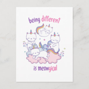 Being different is meowgical Funny unicorn cat Postcard
