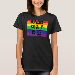 Being Gay Is Ok Gay Pride Rainbow Word T-Shirt