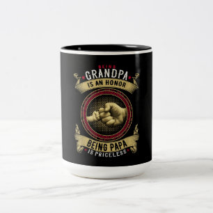 Being Grandpa Is An Honour Being PaPa Is Priceless Two-Tone Coffee Mug