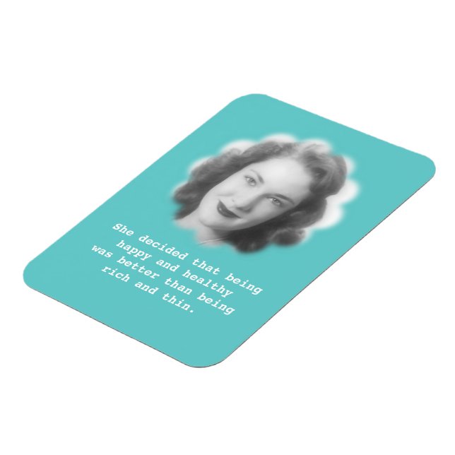 Being Happy and Healthy, Fun Vintage Photo Magnet (Left Side)
