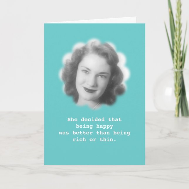 Being Happy, Fun Vintage Photo Card (Front)