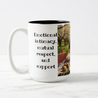 Being in a couple involves emotional intimacy Two-Tone coffee mug