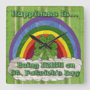 Being Irish On St Patrick's Day Square Wall Clock