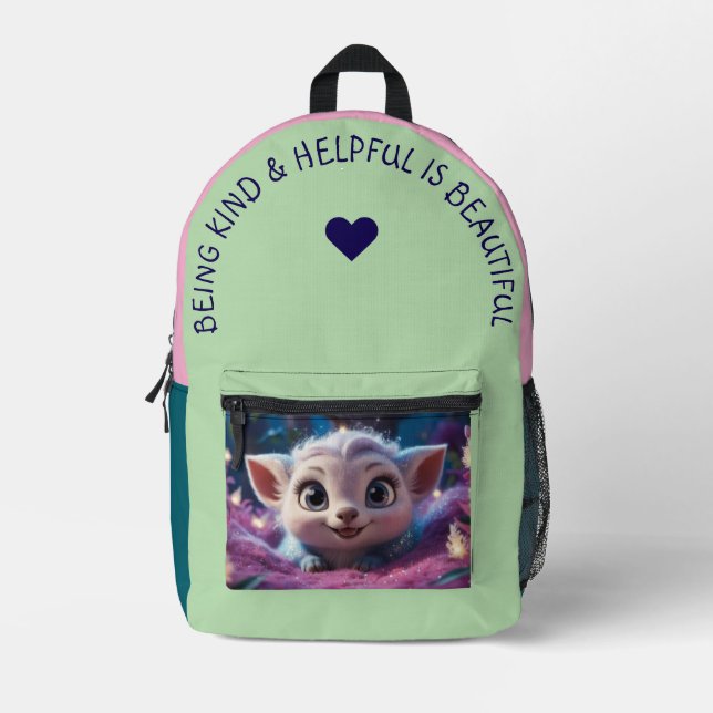 Being Kind & Helpful… Printed Backpack (Front)
