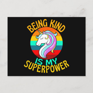 Being Kind Is My Superpower Unicorn Fan Postcard