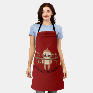 Being lazy is my speciality   Cute Sloth Apron