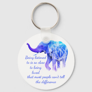 Being Listened to Same as Love Elephant Animal  Key Ring