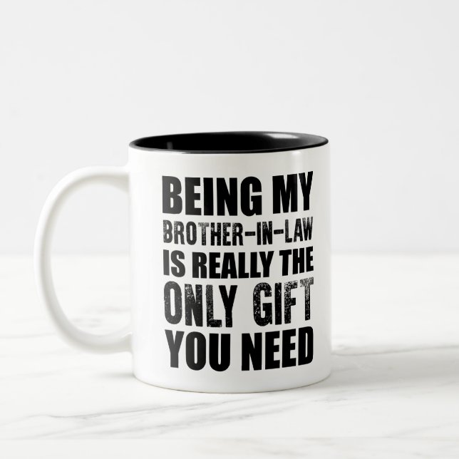 Being My Brother-In-law Gift Christmas Brother Two-Tone Coffee Mug (Left)