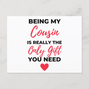Being My Cousin Is Really The Only Gift 2 Holiday Postcard
