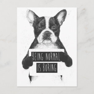 Being normal is boring postcard