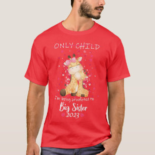 Being Promoted to Big Sister 2023 Giraffe Announce T-Shirt