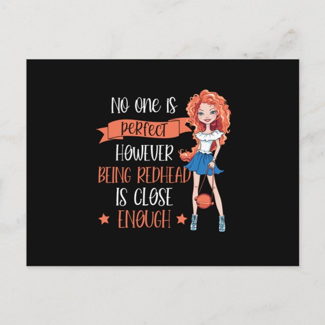 Being Redhead Is Perfect Red Hair Ginger Redheads  Postcard (Front)