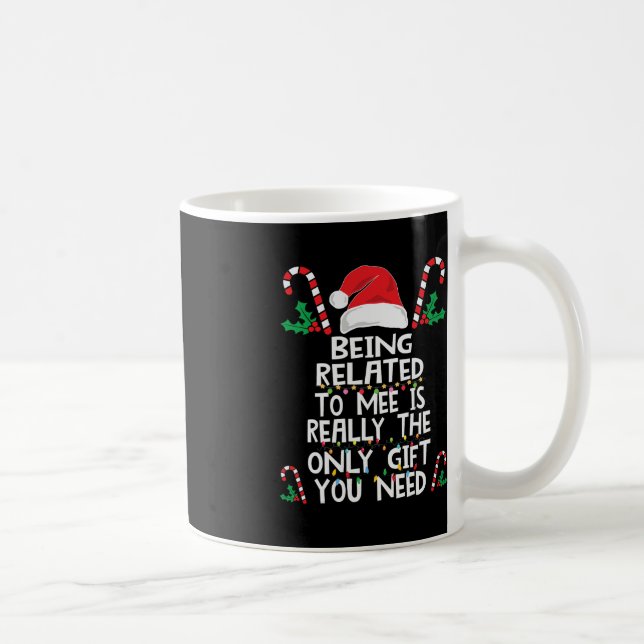 Being Related To Me Christmas Pajama Family Xmas H Coffee Mug (Right)