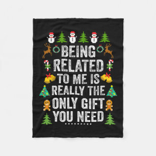 Being Related To Me Fun Christmas Family Matching Fleece Blanket