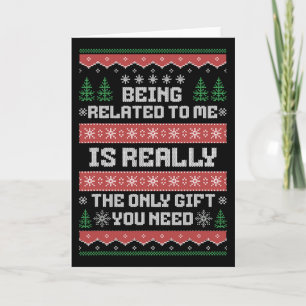 Being Related To Me Fun Christmas Family Xmas Paja Card