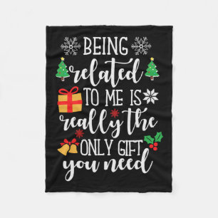 Being Related To Me Funny Christmas Family Pyjamas Fleece Blanket