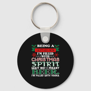 Being Sagittarius Mum Christmas Spirit Beer Key Ring