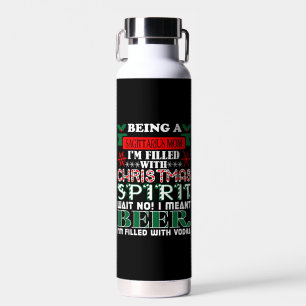 Being Sagittarius Mum Christmas Spirit Beer Water Bottle