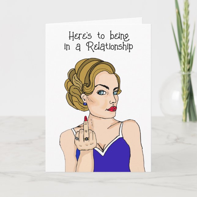 Being Single | Flipping off Relationships Card (Front)