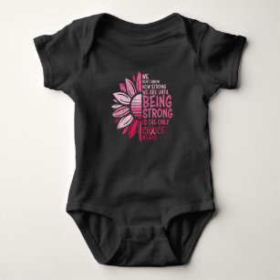 Being Strong Breast Cancer Awareness Sunflower Baby Bodysuit