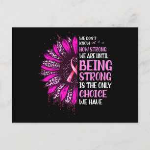 Being Strong Sunflower Pink Ribbon Breast Cancer A Postcard
