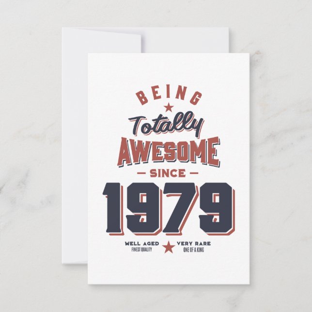 Being Totally Awesome since 1979 Birthday Gift RSVP Card (Front)