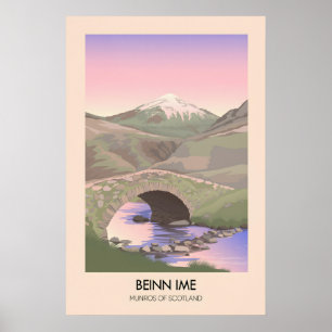 Beinn Ime Munros Of Scotland Travel Poster