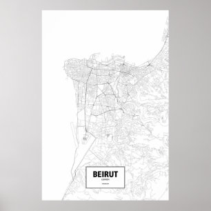Beirut, Lebanon (black on white) Poster
