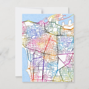 Beirut Lebanon City Map Postcard