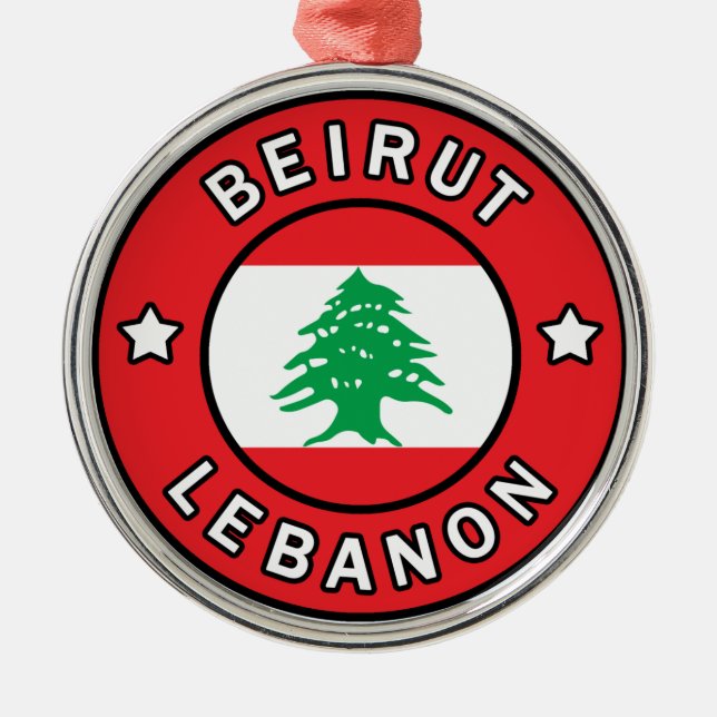 Beirut Lebanon Metal Tree Decoration (Front)