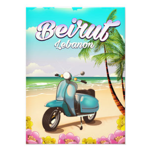 Beirut Lebanon Scooter travel poster