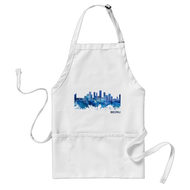Beirut Lebanon Skyline Blue Standard Apron (Front)