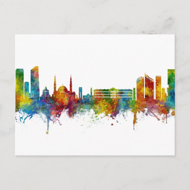 Beirut Lebanon Skyline Postcard (Front)