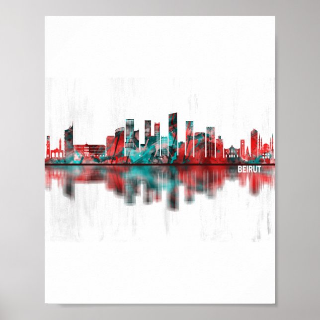 Beirut Lebanon Skyline Poster (Front)
