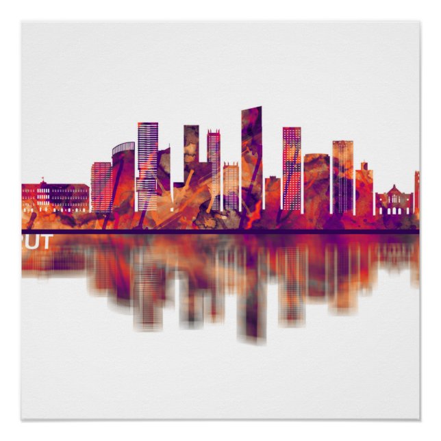 Beirut Lebanon Skyline Poster (Front)