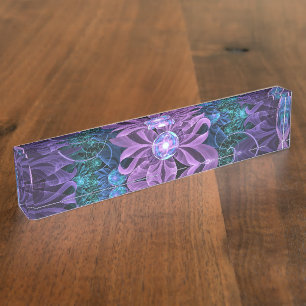 Bejeweled Butterfly Lily of Ultra-Violet Turquoise Nameplate