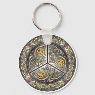 Bejeweled Celtic Shield Key Ring