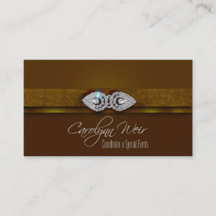 "Bejeweled" - Glamourous Elegant Event Planner Business Card