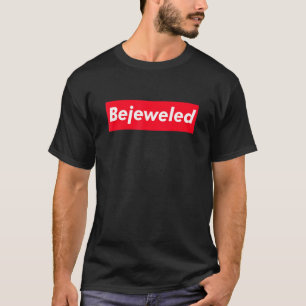 Bejeweled Red Box Text  Music Fan T-Shirt