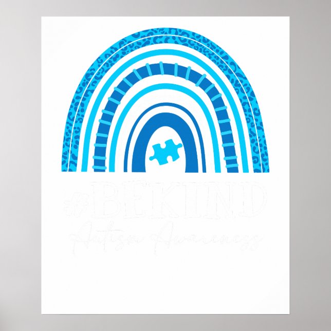 bekind autism awareness rainbo poster (Front)
