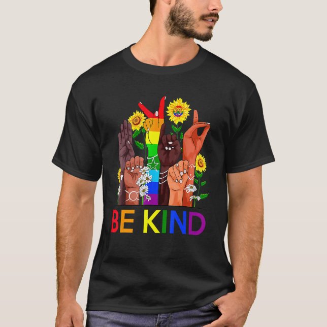 Bekind Lgbtq Blm Equal Human Rights Anti Bullying T-Shirt (Front)