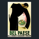 BEL PAESE FORMAGGIO Italian Cheese Food Advert Poster<br><div class="desc">High res reproduction,  photoshop colour tuned for sharp crisp prints,  digital restoration for tears,  smudges,  and missing elements. BEL PAESE FORMAGGIO Italian Cheese Food Advert Art Deco Poster.</div>