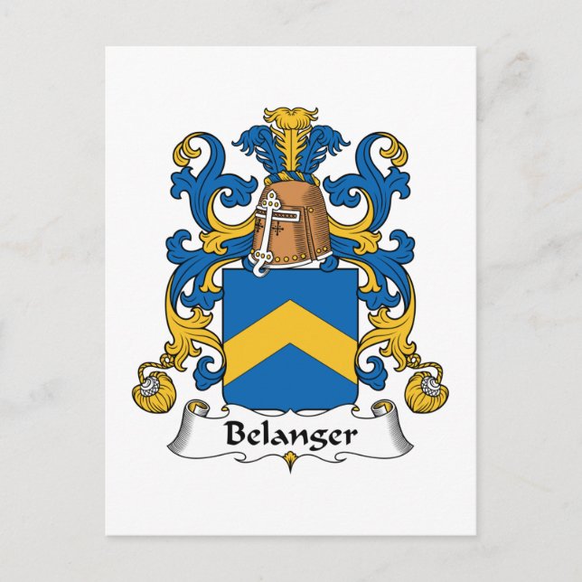Belanger Family Crest Postcard (Front)