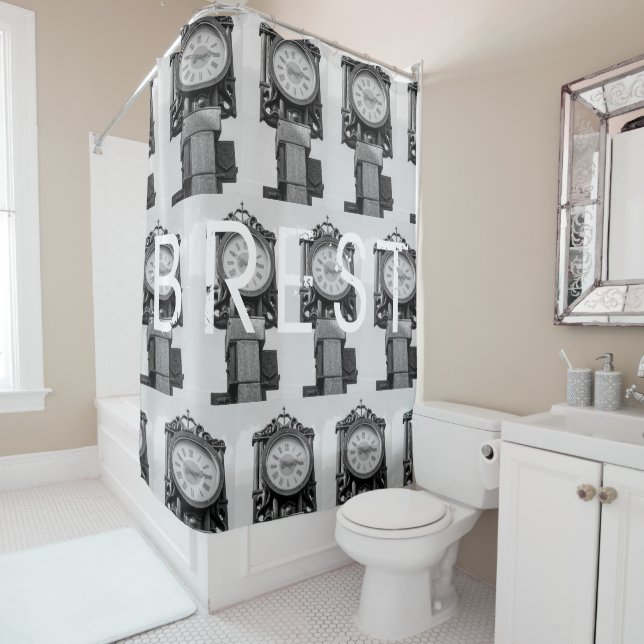 Belarus Беларусь Brest Брест Architecture Collage Shower Curtain (In Situ)